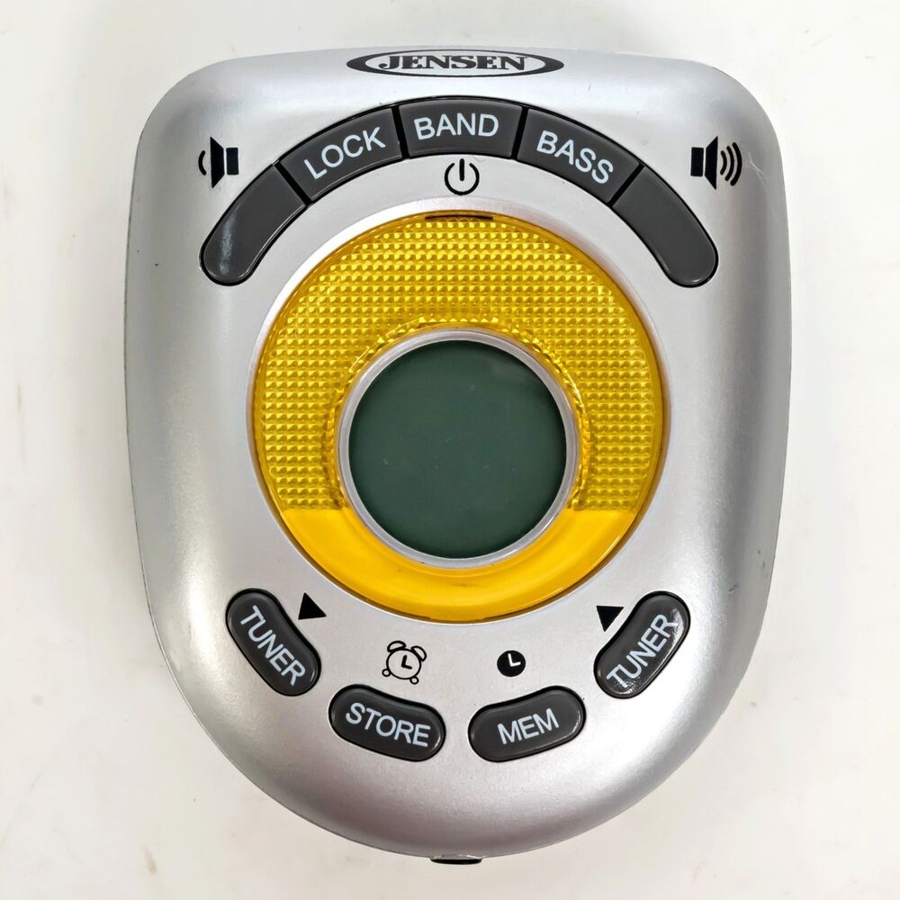 Jensen Sport Digital AM/FM Radio Silver Yellow SAB-55A *Tested/Working*